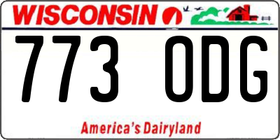WI license plate 773ODG