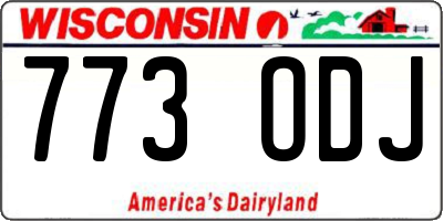 WI license plate 773ODJ
