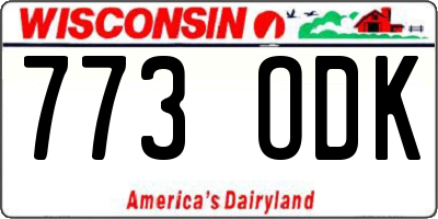 WI license plate 773ODK