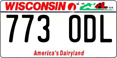 WI license plate 773ODL