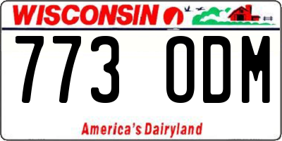 WI license plate 773ODM