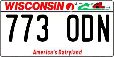 WI license plate 773ODN