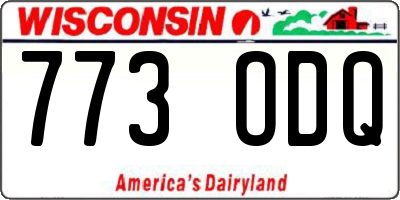 WI license plate 773ODQ