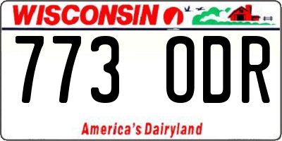 WI license plate 773ODR