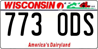 WI license plate 773ODS