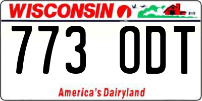 WI license plate 773ODT