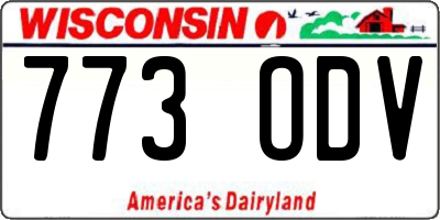 WI license plate 773ODV