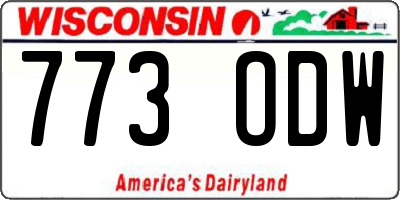 WI license plate 773ODW