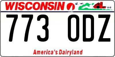 WI license plate 773ODZ