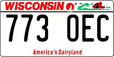 WI license plate 773OEC