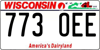 WI license plate 773OEE