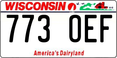 WI license plate 773OEF