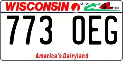 WI license plate 773OEG