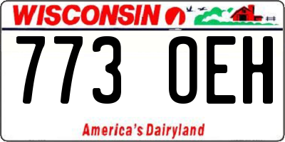 WI license plate 773OEH