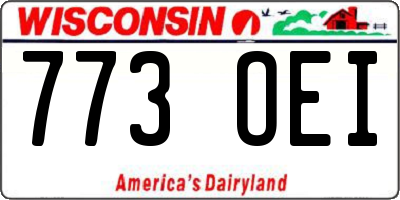 WI license plate 773OEI