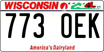 WI license plate 773OEK
