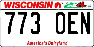 WI license plate 773OEN