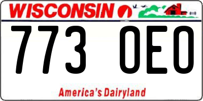 WI license plate 773OEO