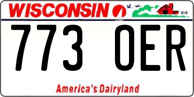 WI license plate 773OER