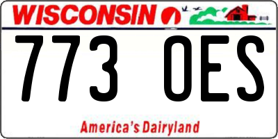 WI license plate 773OES