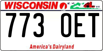 WI license plate 773OET