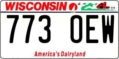 WI license plate 773OEW