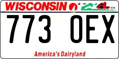 WI license plate 773OEX