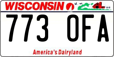 WI license plate 773OFA