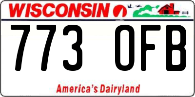 WI license plate 773OFB