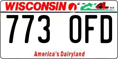 WI license plate 773OFD