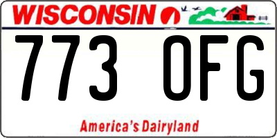 WI license plate 773OFG