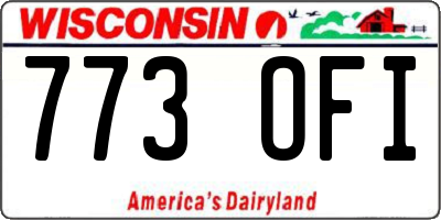 WI license plate 773OFI