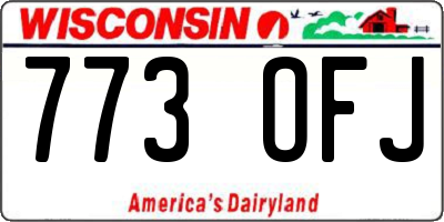 WI license plate 773OFJ