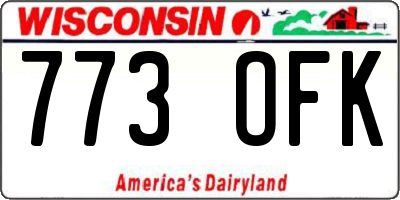 WI license plate 773OFK