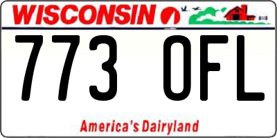 WI license plate 773OFL