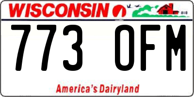 WI license plate 773OFM