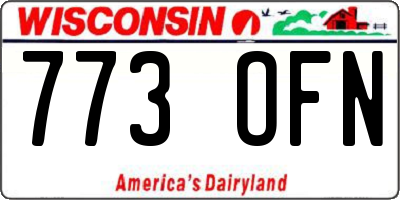 WI license plate 773OFN