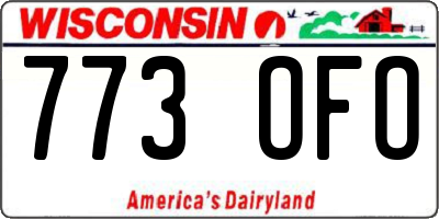 WI license plate 773OFO