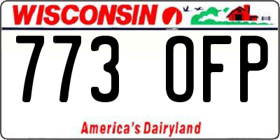 WI license plate 773OFP