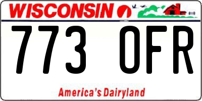 WI license plate 773OFR