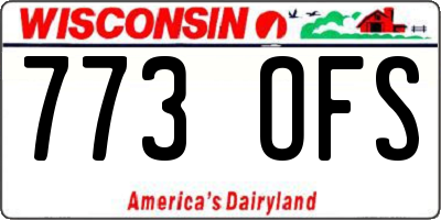 WI license plate 773OFS