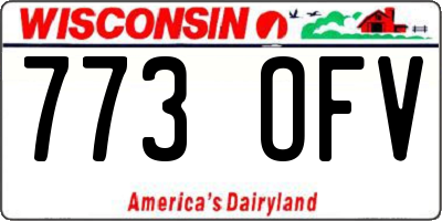 WI license plate 773OFV