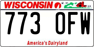 WI license plate 773OFW