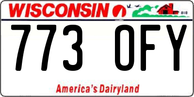 WI license plate 773OFY
