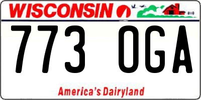 WI license plate 773OGA