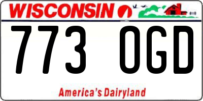 WI license plate 773OGD