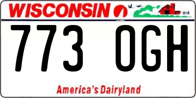 WI license plate 773OGH