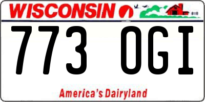 WI license plate 773OGI