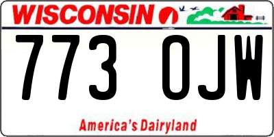WI license plate 773OJW