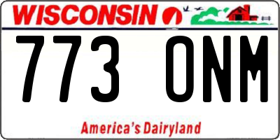 WI license plate 773ONM